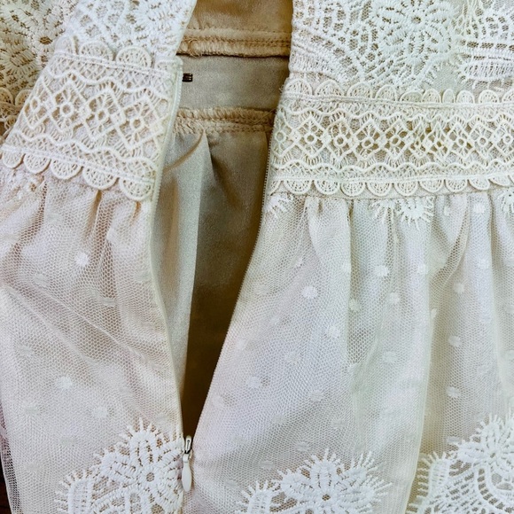 NEW | Anthropologie Champagne & Strawberry Ivory Lace Blouse - Picture 3 of 13